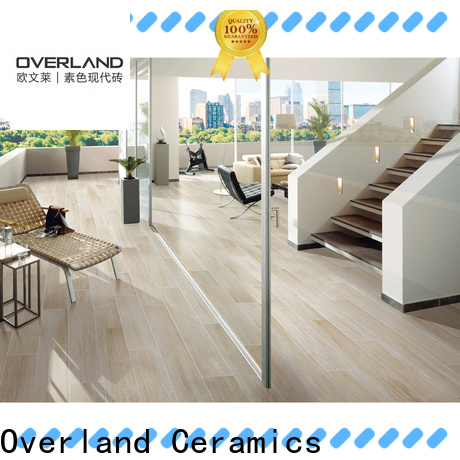 Overland ceramics bulk purchase cheap wood like tile design for hotel