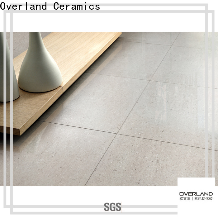 Overland ceramics black and white floor tile design for bathroom